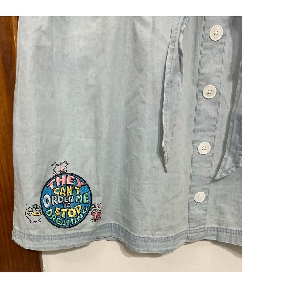 Disney Parks Cinderella Denim Chambray Patch Skirt Gus Gus Jack Size1x Plus - Picture 5 of 7